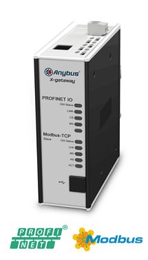 Anybus X-gateway Ethernet Modbus-TCP Slave-PROFINET IO Slave, AB7650-F