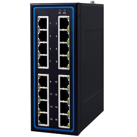 100 MBit 16-port Nemanažovatelný Ethernet Switch, -10 +60°C DIN, hliník