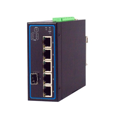 EHG7306-4PoE-1SFP - Nemanaž. 6 port GBit POE switch -40 +70°C DIN, hliník