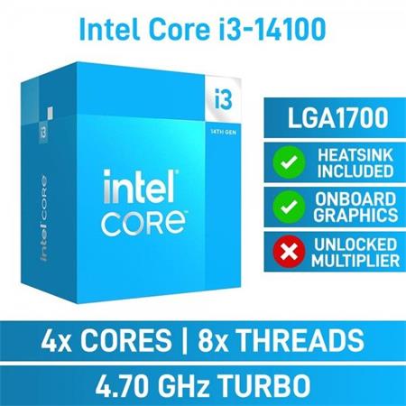 Intel Core I3-14100 3.5GHz 12M 1700P 4Core 60W