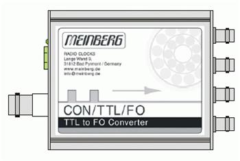 Meinberg převodník metalika-optika TTL => 1x ST MM 850nm 10 MHz, DIN držák